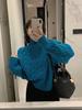 Women's High-Neck Cable Knit Wool Sweater - European Style, Heavy-Duty, Loose Fit, Thick, Short, Fashionable Base Layer for Autumn/Winter.