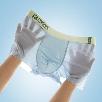Biancheria Intima da Uomo in Seta Ghiaccio Traspirante Sexy Boxer 5A Antibatterico Mutandine da Uomo Seamless Boxer da Uomo