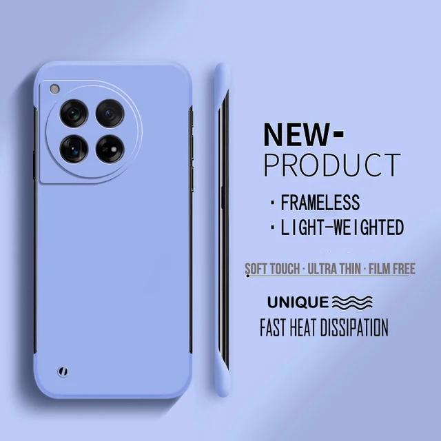 Frameless Hard PC Matte Phone Case For Oneplus 12 12R 11 11R 10T 10R 10 Pro Protective Bumper Solid Shell Cover Cases