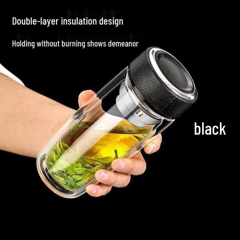 BST Double-Wall Borosilicate Glass Tea Infuser Bottle
