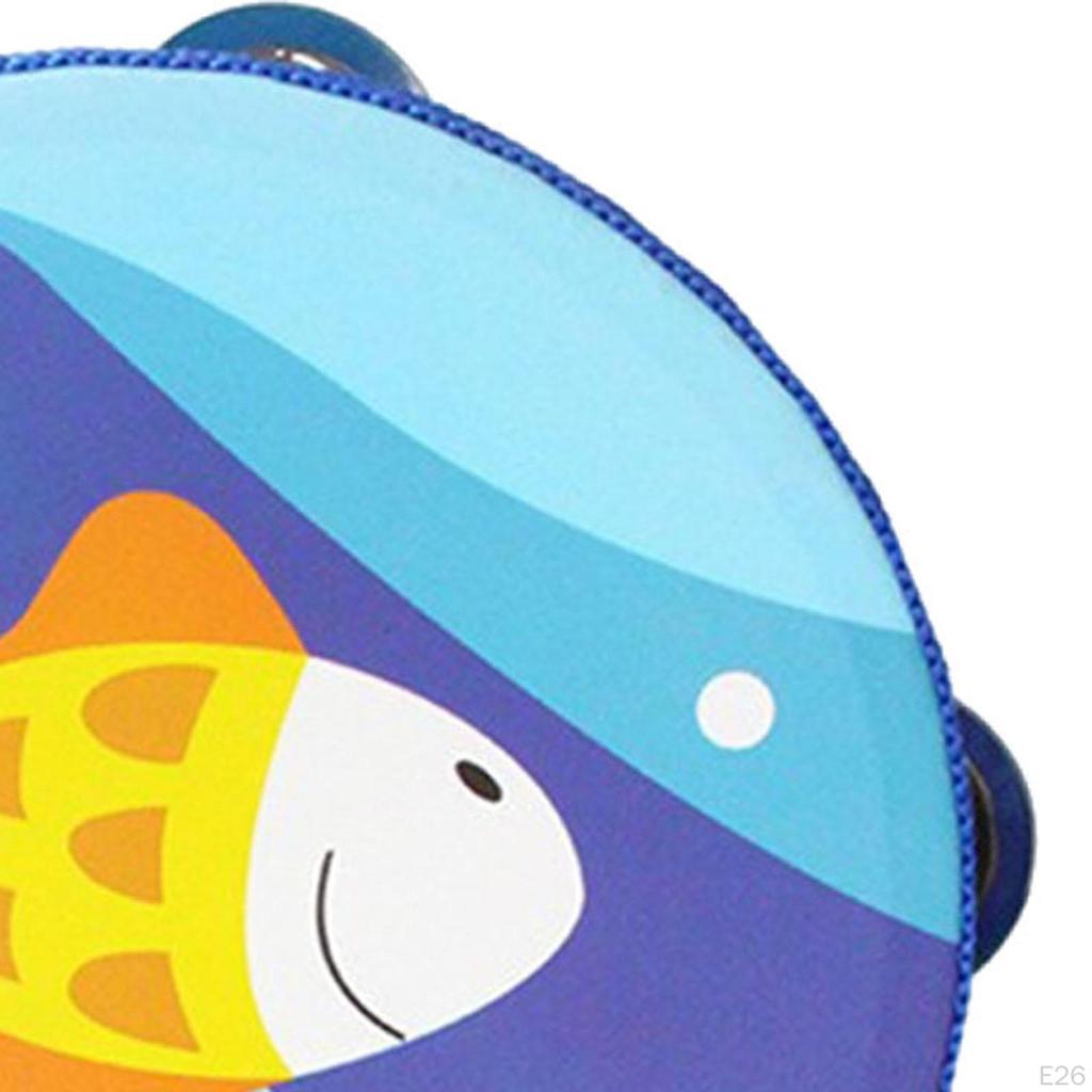 Wood Handheld Tambourines Double Rows Tambourine Drum Bell for Game Toys