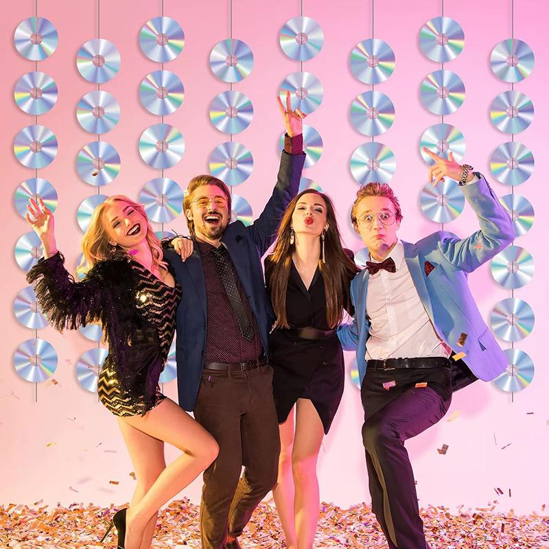 WTEMPO Retro Disco Disc Shape Design Festival Party Event Decorations Creative DIY Perform/Concert/Music Exchange Meeting Background Decorations,