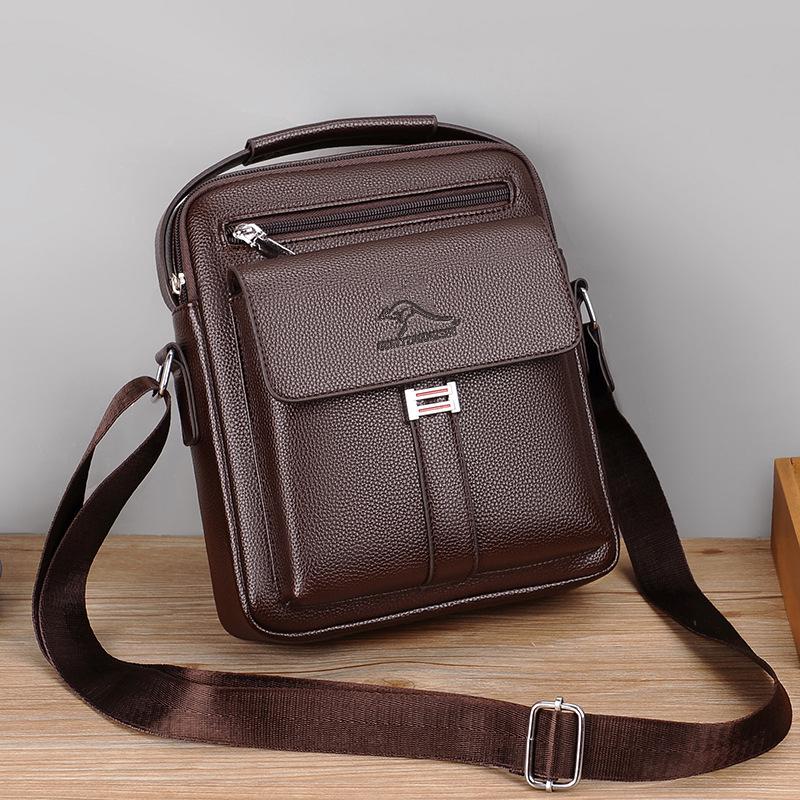 Men's Multi-Functional Crossbody Handbag - Double-Layer, Large Capacity, Fashionable Design