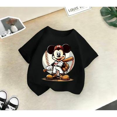 Camiseta de verão infantil com estampa, moda casual de rua