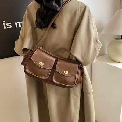 New Niche Internet Celebrity Retro Fashion Underarm Bag Women's Simple Shoulder Bag Korean Version Texture Messenger Bag Wholesale