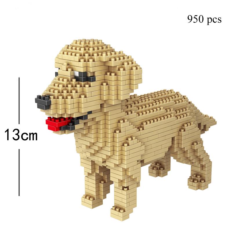 Teddy Dog Model Micro Mini Blocks Toy for Child Adult Beginner Corgi Schnauzer Pet Style Bricks Hands-on Ability Gift Decoration