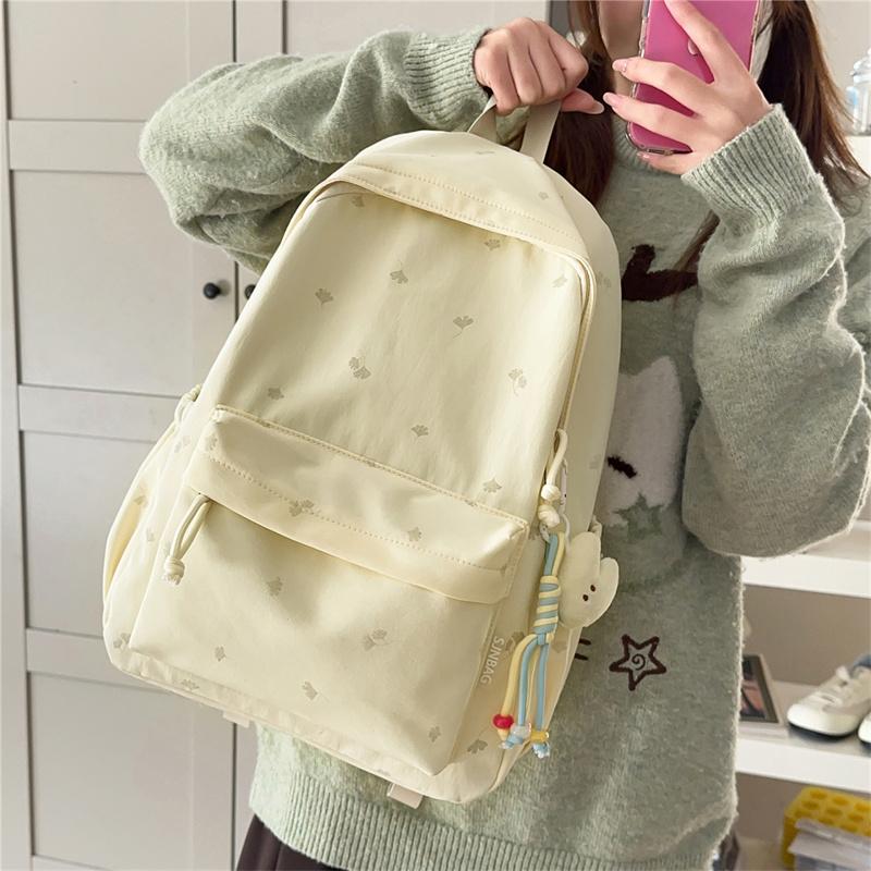 Student's Large Capacity Schoolbag Women's Embroidered Backpack