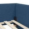 Corner Bed Frame with Mattress 2 Pcs Blue Fabric