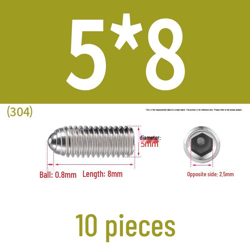 Stainless Steel Ball Plunger Set: M2.5-M16 Ball Screw Positioning Spring Plunger