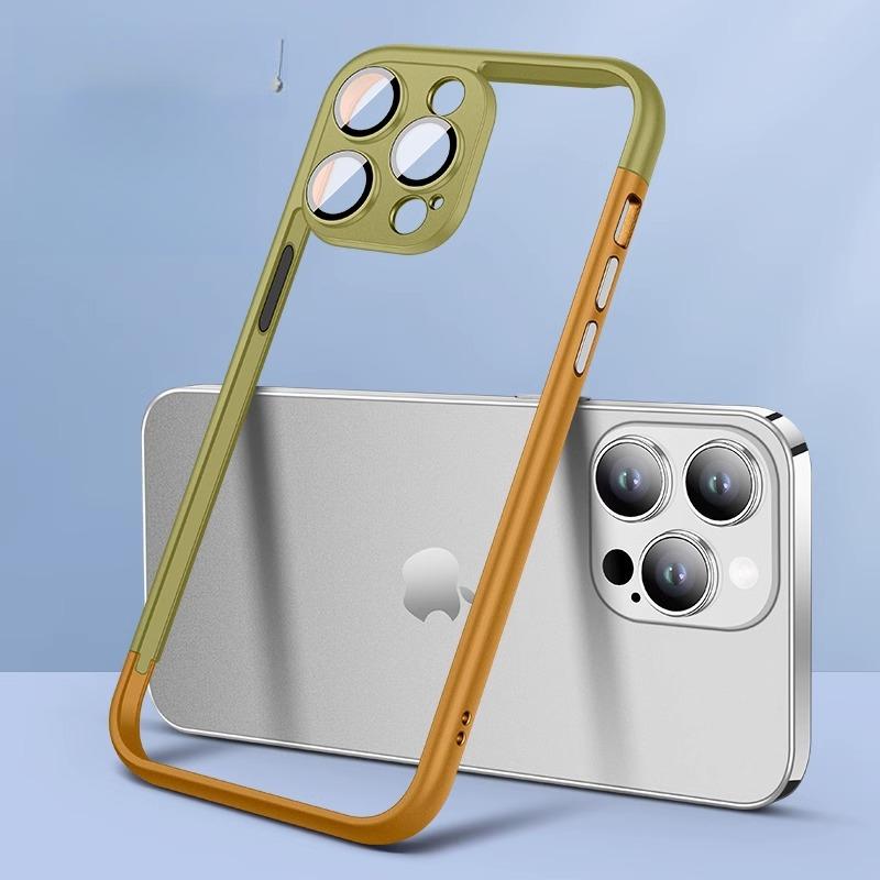 Suitable for IPhone15, Phone Case 14, Pro Max, Spliced Color, Pure Frame, No Back Panel, Apple 13 Heat Dissipation Protective Case