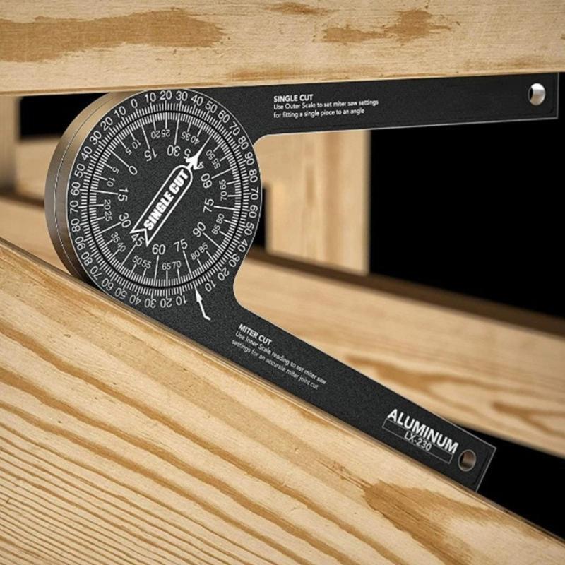 Aluminium-Gehrungssägen-Winkelmesser 7 Zoll Rostfrei Winkelmesser mit präzisen laser gravierten Skalen