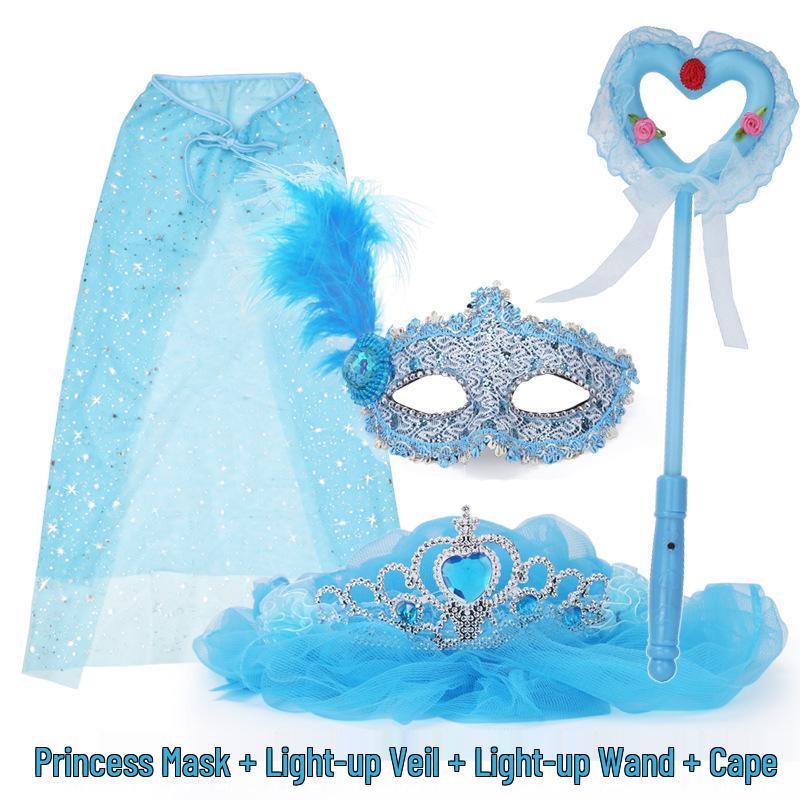 Princess Masquerade Mask for Girls - Halloween Veil and Party Dress-Up Toy