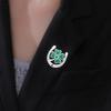 Lucky Four Leaf Clover Horseshoe Brooches Stainless Steel Enamel Pin Badges Fashion Jewelry Gifts Shirt Suit Hat Accessories