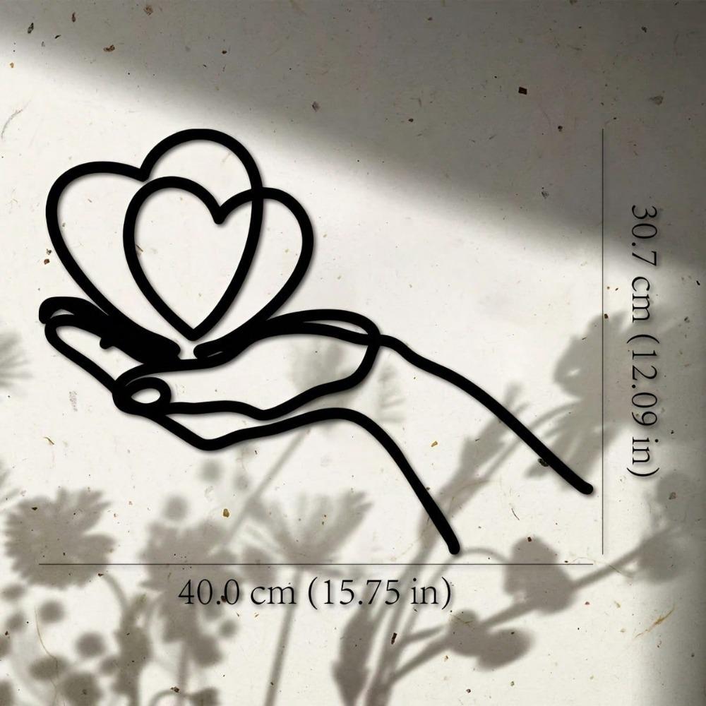 1 st KÄRLEK Metallkonst Väggdekor, Det Är En Metallväggskulptur För Par Och Även En Hjärtformad Metallmural Väggdekor. Lämplig för hemmet