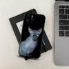 Pet Sphynx Sphinx Cat Phone Case For Apple iPhone 15,14,13,12,11,Pro,X,XS,Max,XR,Plus,Mini Soft Black Cover