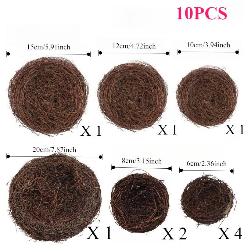 

10pc Easter Artificial Bird Nest Home Garden Outdoor Artificial Plant Festival Decoration DIY Fake Ornament Courtyard Simulation