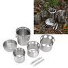 Stainless Steel Portable Camping Stove With Mesh Pouch Camping Pot Set  Outdoor Cooking