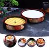 Japanese Sushi Bucket Sashimi Raw Fish Seafood Dish Cuisine Fruit Dish Restaurant Serving Plate Round Tray Salmon Ice Plate