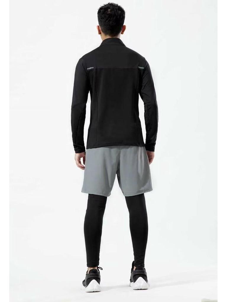 Men's Quick-Dry Stretch Basketball Training Pants - Fake Two-Piece, Lightweight, for Running & Fitness (Spring, Summer, Autumn)