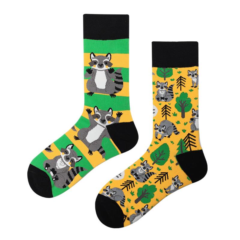 Mandarin Duck Men's and Women's Socks Original AB Trendy Socks Medium High Tube Socks Flower Fruit Animal Cartoon Cotton Socks