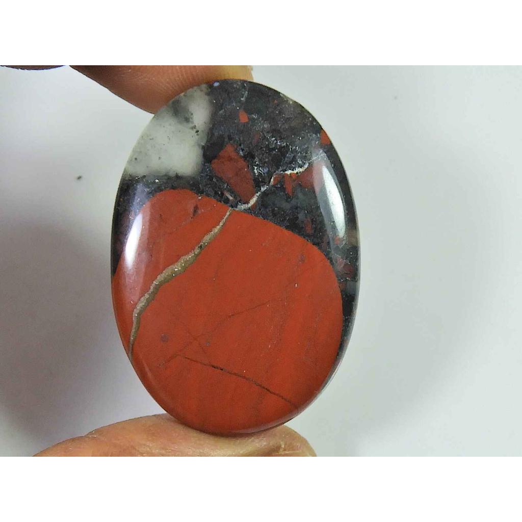 Natural Bloodstone Palm Crytsal 53Cts. Oval Cabochon Loose Gemstone 29X41MM SK-2651