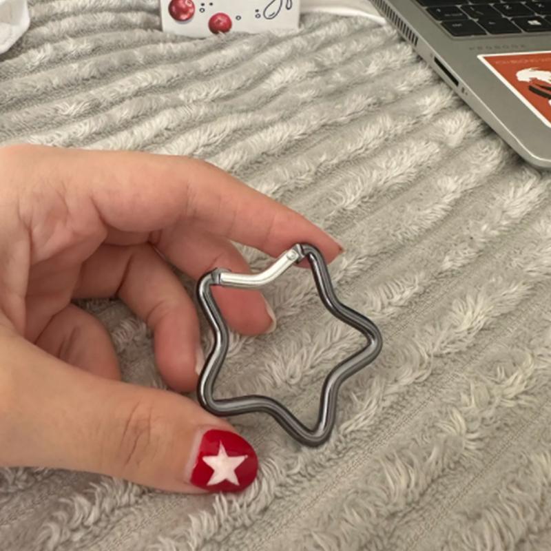 Five-Pointed Star Shaped Aluminum Carabiner Key Chain Clip Outdoor Camping Keyring Hook Bottle Hanging Buckle