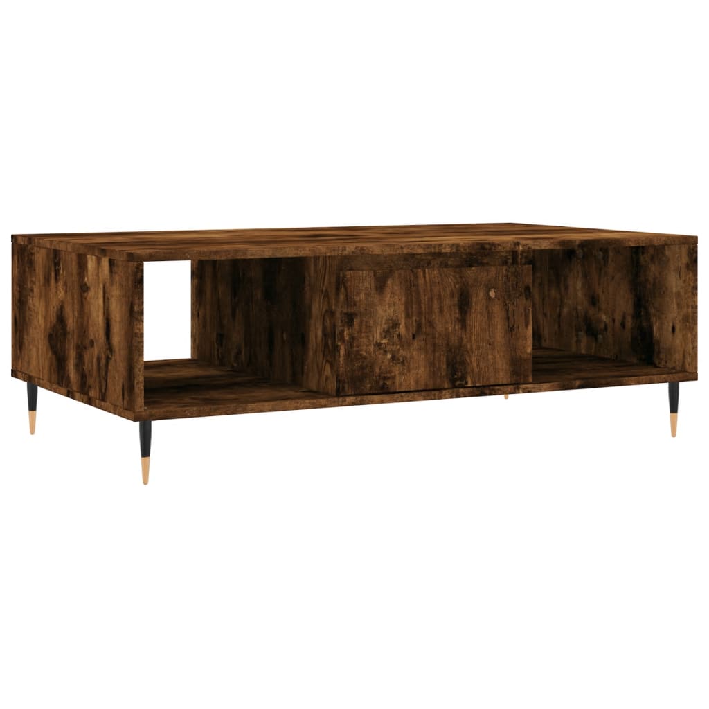 Coffee Table Smoked Oak 104x60x35 cm Wood Based Material