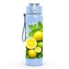 1PC Fresh Lemon Lime Citrus Fruit Print 750ml Color Plastic Sports Water Bottle Leakproof Flip Straw Lid Suitable for Sports Office Home Use
