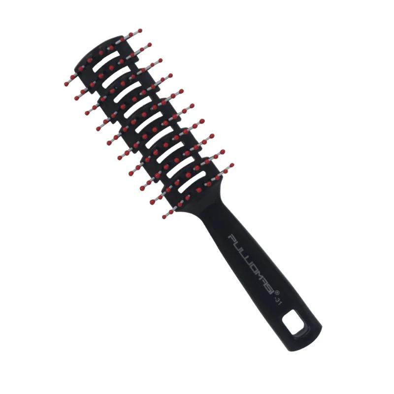 

Салон бытовой профессиональный ребристая расческа для мужской укладки волос массажная завивка расческа для моделирования внутренней пряжки чёрный