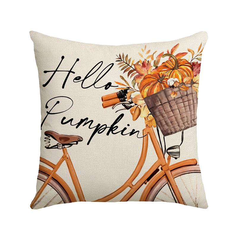 Autumn New Pumpkin Maple Leaf Pillow Cover Letter Print Sofa Home Decoration Cushion Pillow Backrest