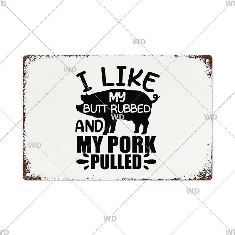 BBQ Vintage Tin Sign Plaque Barbecue Metal Plate Sign Wall Art Decoration Kitchen Man Cave Terrace Beach House Club Wall Decor