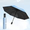 Guarda-chuva dobrável automático com cabo de mosquetão, Guarda-chuva de viagem com proteção UV contra chuva, Guarda-chuva portátil à prova de vento e chuva para mulheres e homens