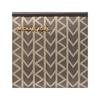 Michael Kors Jet Set Gold Hardware Logo Jacquard Polyester (Polyester) Wallet Small Unisex Couple Size Natural Color