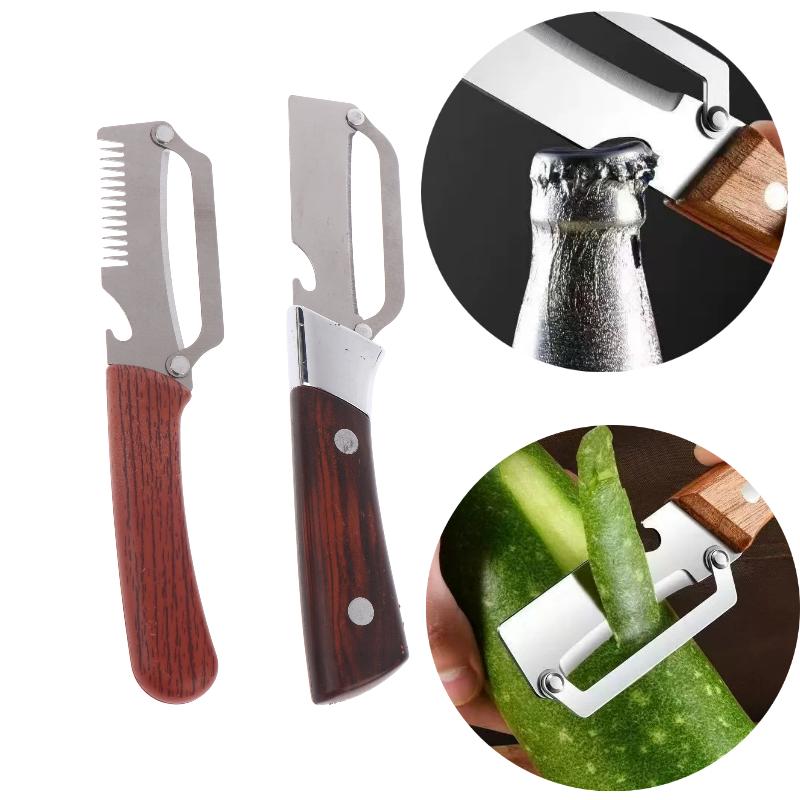 2Pcs Multifunction Stainless Steel Vegetable Peeler Kitchen-Specific Peeler For Cut Onions Fruit Melon Sugarcane Scraping Tools
