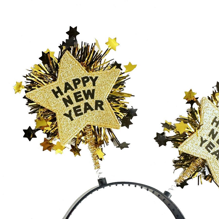 Festive Five-Pointed Star Headband – Colorful Gold & Silver for Christmas & New Year Celebrations