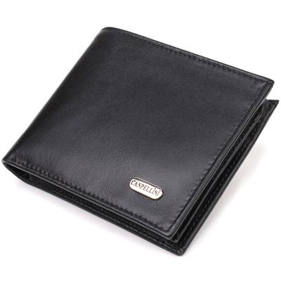Classic Men's Wallet Made of Genuine Smooth Leather CANPELLINI 21786 Black