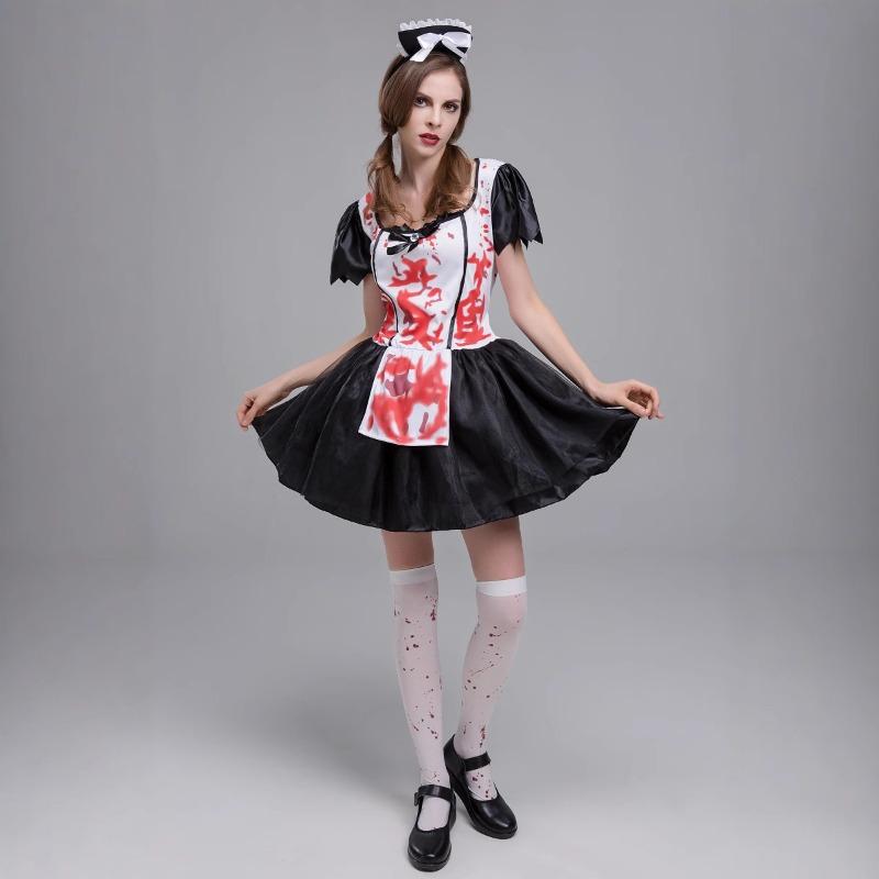 Halloween Horror Bloody Maid Costume Maid Zombie Demon Zombie Costume Ghost Festival Party Costume