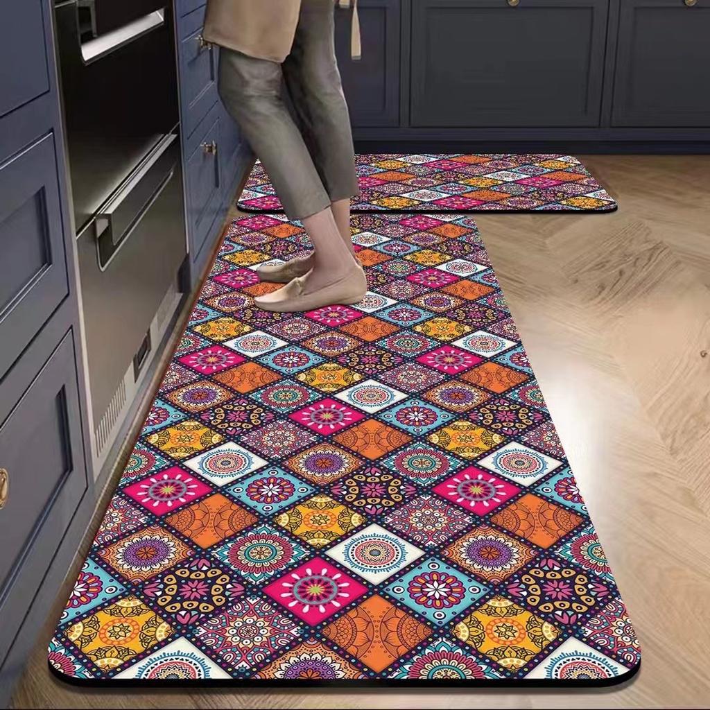 American Retro Kitchen Mat, Soft and Non-slip Entrance Door Mat, Corridor and Laundry Room Carpet, Home Decoration