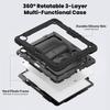 For iPad (A16) 11th Air 11 Air 13 M3 () - Heavy Duty Protective Cover with Screen Protector, Shoulder Strap & Pencil Holder