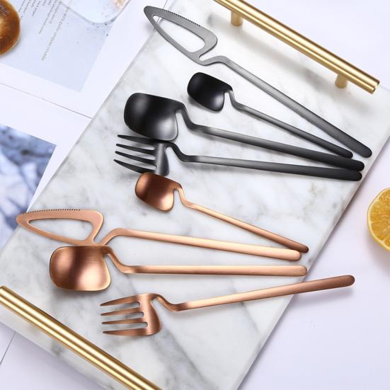 

4Pcs/Set Flatware Set Multifunctional Easy to Use Stainless Steel Restaurant Party Tableware Set for Cooking