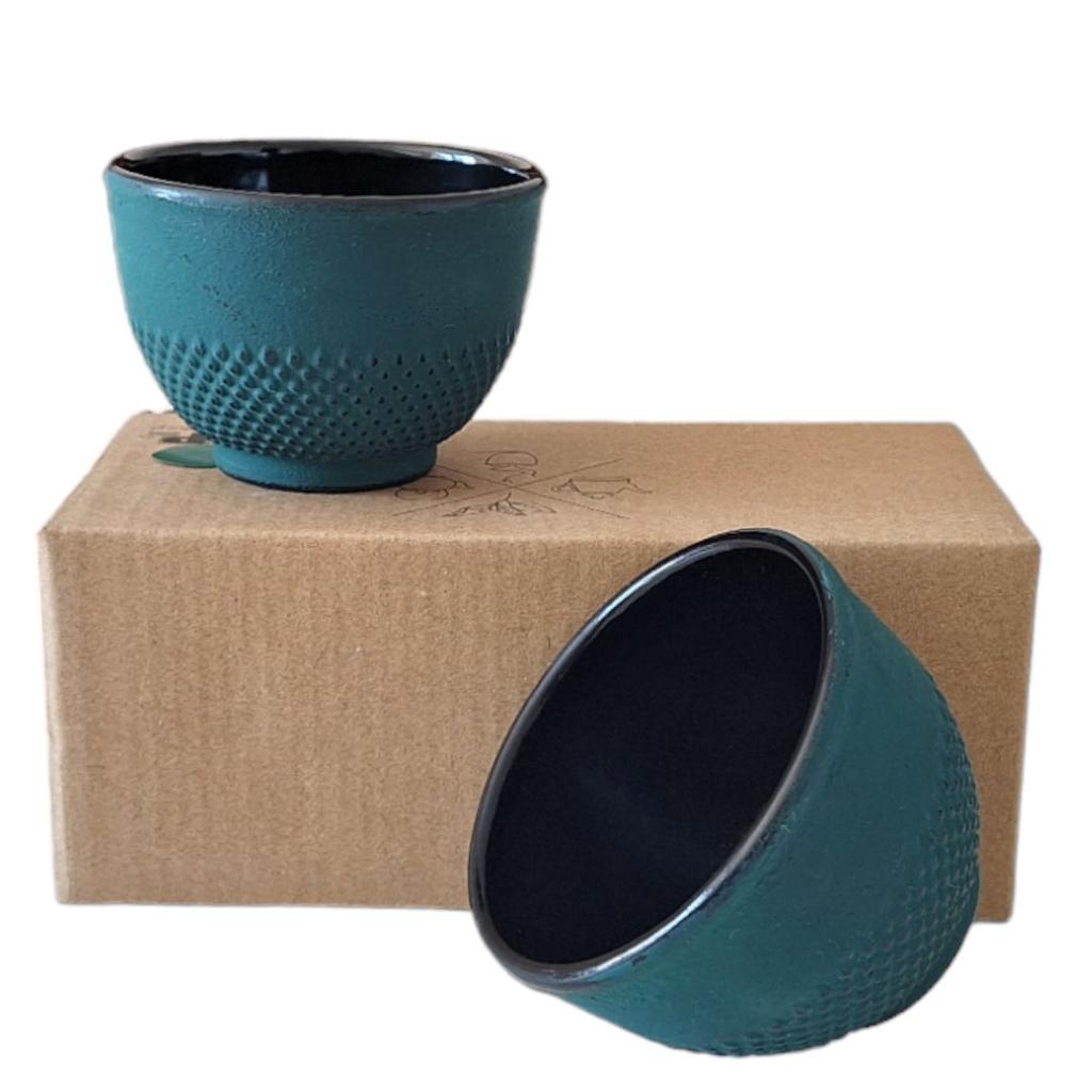 CAST IRON CUPS 2x CAST IRON TEA SET CUPS FOR INFUSIONS
