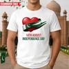 14th August Independence Day T Shirt Printed Heart Flag Pakistan 1947 Gift T Top