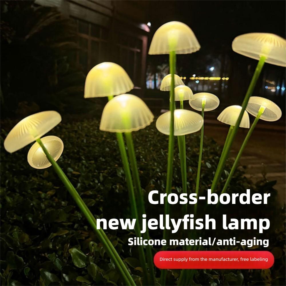 1/2/3/4PCS Luces LED Solares para Exterior Medusa Oscilantes Impermeables Lámpara de Jardín RGB Hongo para Patio Jardín Decoración
