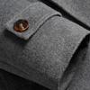 Men's Y2K Thick Double-breasted Wool Woolen Office Long Trench Coat Overcoat Windbreaker Outerwear Men Korean Autum Winter Clothes
