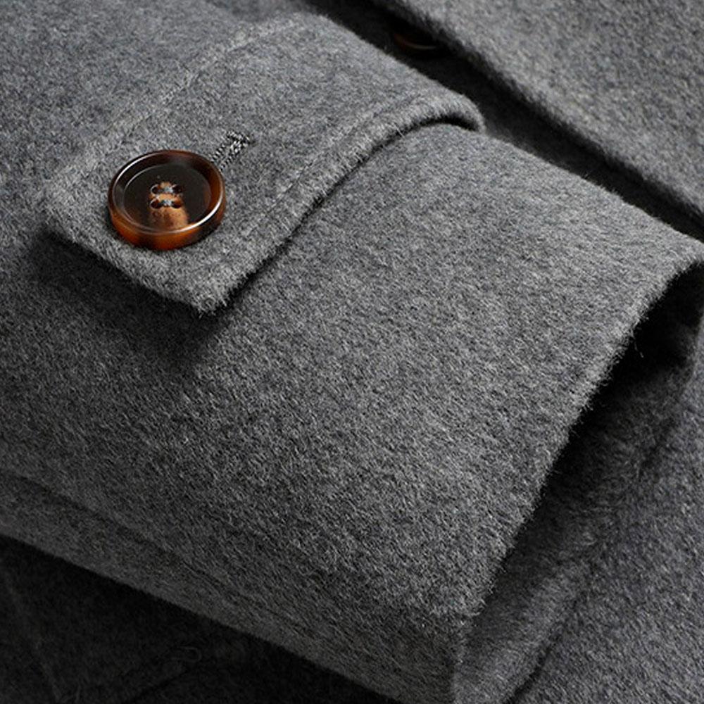 Men's Y2K Thick Double-breasted Wool Woolen Office Long Trench Coat Overcoat Windbreaker Outerwear Men Korean Autum Winter Clothes