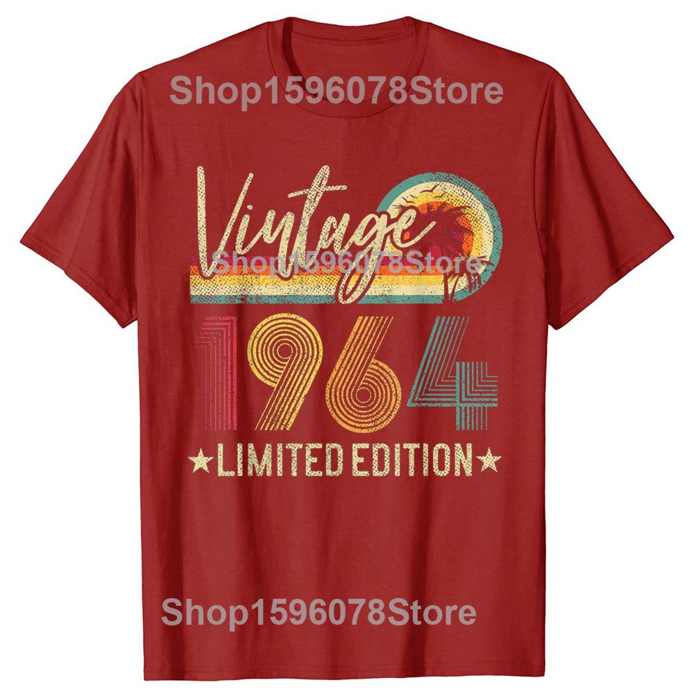 Vintage 1964 62th Birthday Gift 62 Years Old Limited Edition T Shirt Graphic Cotton Streetwear Short Sleeve Summer Style Tshirt