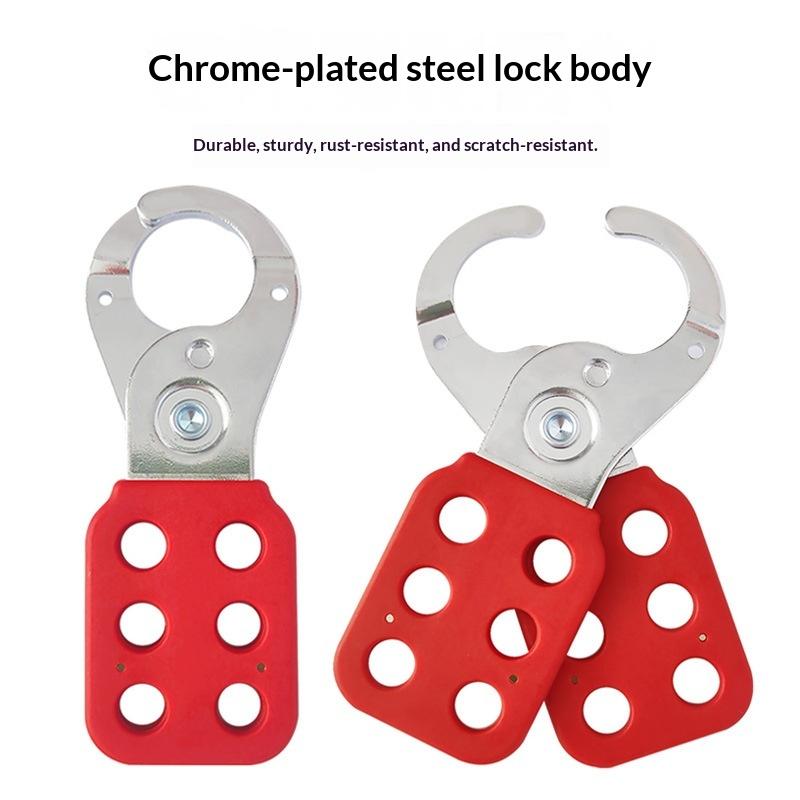 Six Holes Safety Lockout Hasp Metal Clamp Scissor Action 25Mm Dia Jaw For Industrial Site Electrical Safety Lockout Work