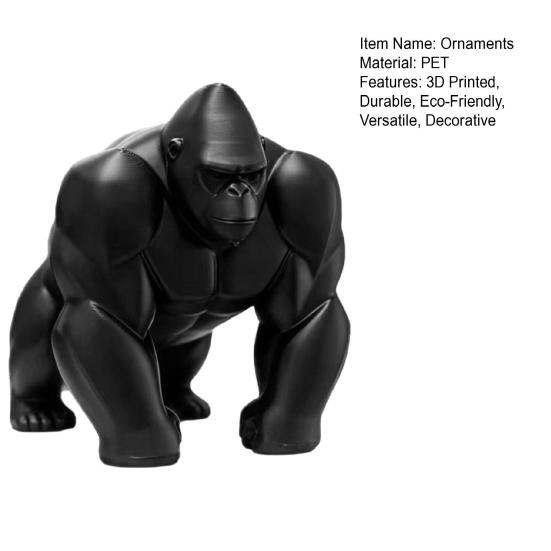 3D-gedruckte Gorilla-Skulptur Ornament Minimalistische Moderne Kunstfigur mit Detaillierter Textur Umweltfreundliche Dekoration für Wohnzimmer Büro Schreibtisch