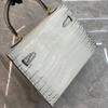 New First-layer Cowhide High-gloss Crocodile Pattern, Bag Gold Buckle Belly Handbag Atmospheric Fashion Leather Shoulder Bag
