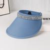 Summer new breathable shell hat anti-ultraviolet sun hat simple and versatile can tie ponytail empty top hat women